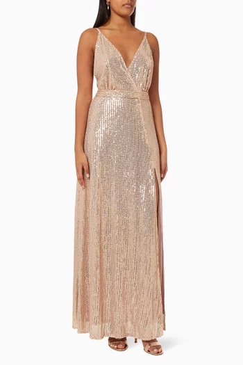 Ronnie Wrap Dress in Sequin   