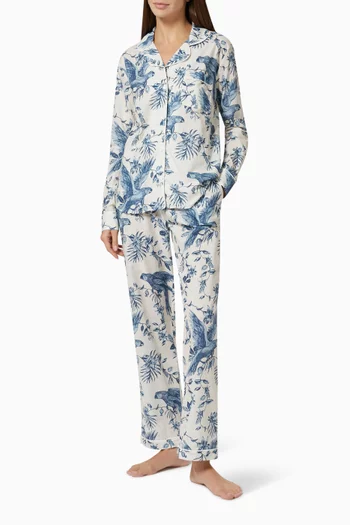 Parrot Print Pyjama Set in Cotton   