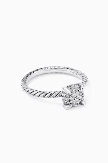 Petite Châtelaine® Full Pavé Diamonds Ring in Sterling Silver  