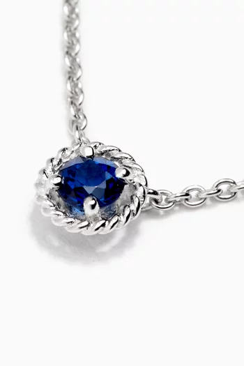 Salasil Blue Sapphire Necklace in 18kt White Gold      