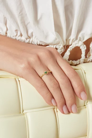 Salasil Solitaire Tsavorite Ring in 18kt Yellow Gold      