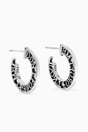 Don't Forget Me Hoops in Sterling Silver   