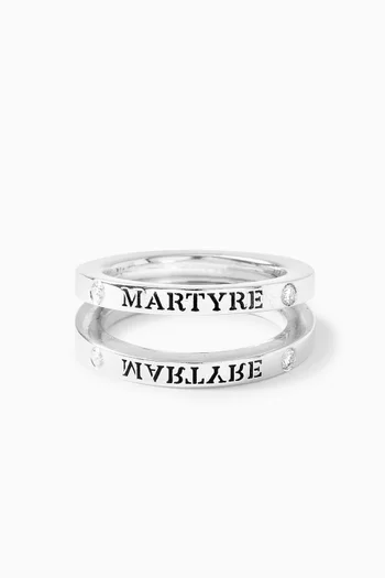 MARTYRE™ Split Ring with Diamonds in Sterling Silver     