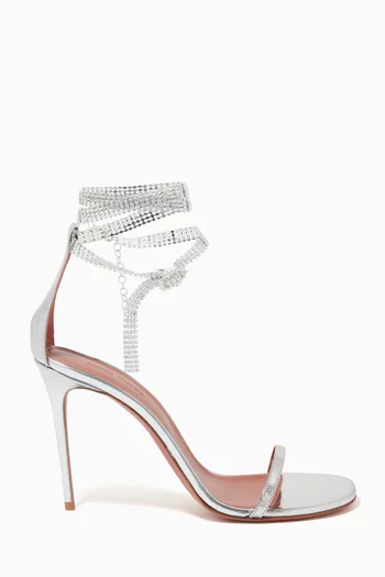 Giorgia Crystal Sandals in Mirror Leather  