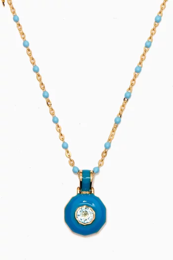 Blue Aura Honesty Chakra Necklace in 14kt Yellow Gold Vermeil    