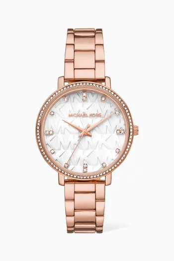 ساعة بيبر كوارتز مرصعة بأحجار بافيه، 38 مم