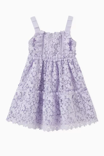 فستان متوسط الطول بنقشة زهور أزاليا وعقدة