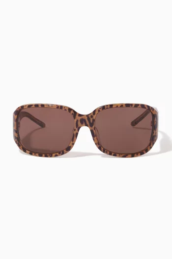 DG Oversized Sunglasses in Leopard Acetate