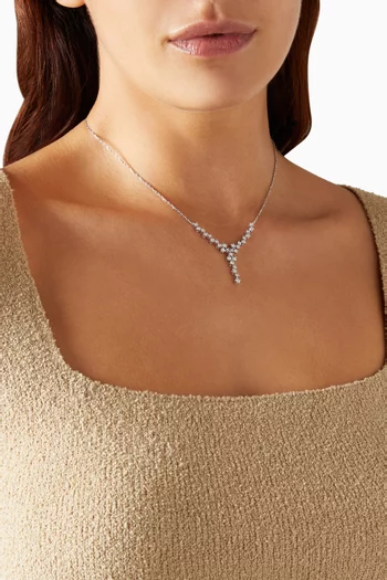 Crystal Diamond Necklace in 14kt White Gold  