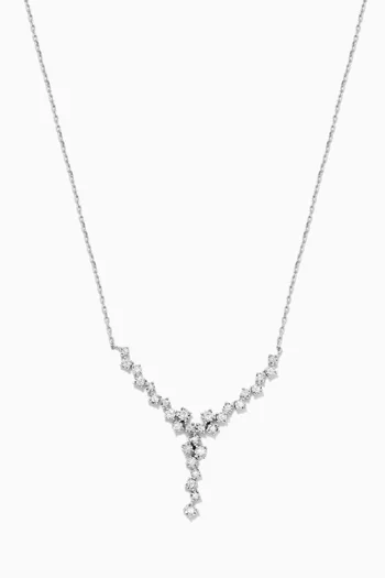 Crystal Diamond Necklace in 14kt White Gold  