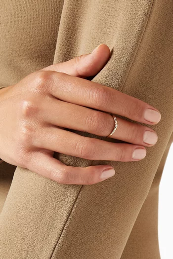 خاتم كيرف مرصع بالماس ذهب أصفر عيار 14