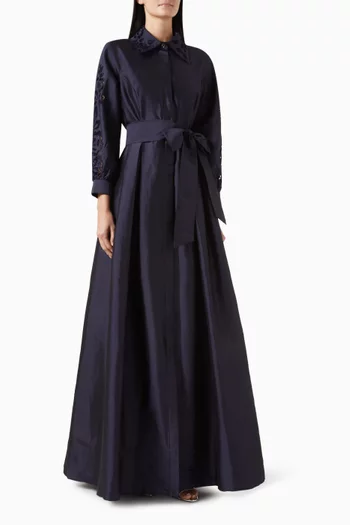 Eyelet Shirt Gown in Taffeta