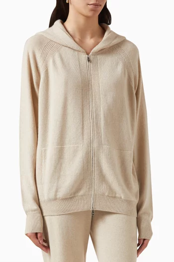Merano Hooded Bomber Jacket in Baby Cashmere