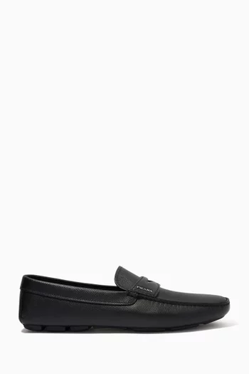 Logo Loafers in Saffiano Leather 