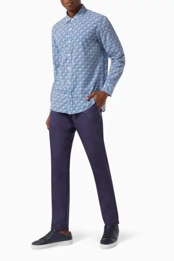 Toronto Printed Shirt in Cotton Poplin    