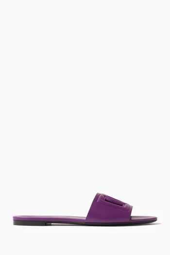 Bianca Logo Slides in Leather