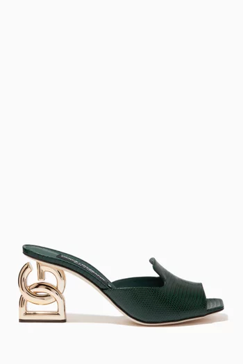 DG Logo Heel Mules in Leather   