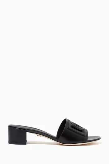 Bianca Mules with DG Millenials Logo in Calfskin  