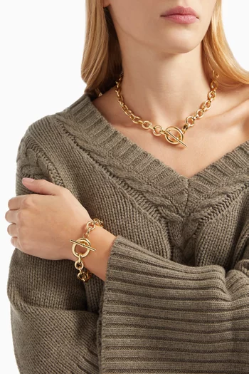 Potrait Chain Necklace in 14kt Gold Plating     