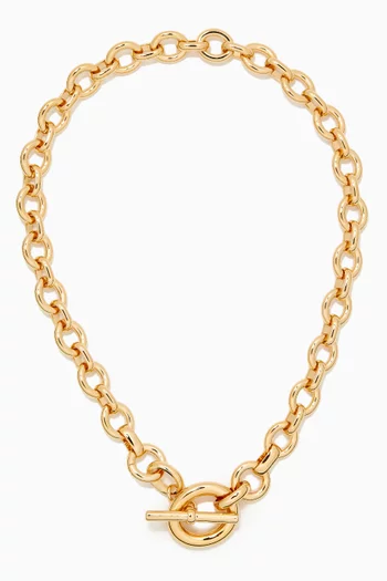 Potrait Chain Necklace in 14kt Gold Plating     