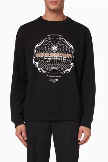 Globe Graphic Sweatshirt in Organic Cotton  
