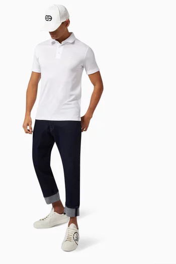 Micro Logo Polo Shirt in Cotton      