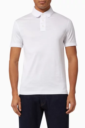 Micro Logo Polo Shirt in Cotton      