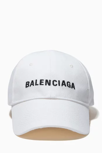 Logo Embroidered Baseball Hat in Cotton Twill