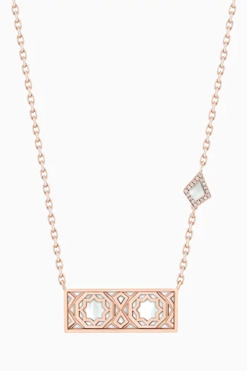 Oud Turath Small Pendant Necklace in 18kt Rose Gold 