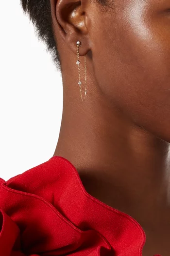 Diamond Chain Earrings in 18kt Yellow Gold   