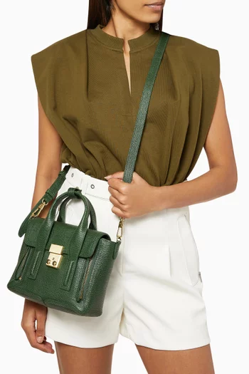 حقيبة ساتشل باشلي ميني جلد بنقشة جلد القرش