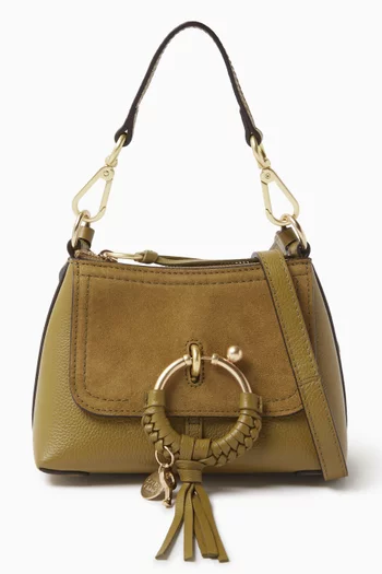Mini Joan Shoulder Bag in Grained Calfskin & Suede