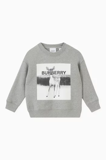 Montage Print Sweatshirt in Loop-back Cotton   