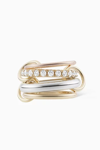 Janssen Diamond Pavé Linked Rings in 18kt Gold & Sterling Silver
