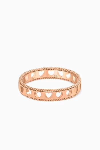 Heart Compass Ring in 18kt Rose Gold