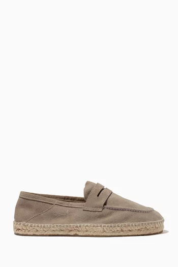 Hamptons Loafer Espadrilles in Suede  