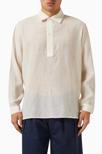 Ornos Sand Appliqué Shirt in Cotton