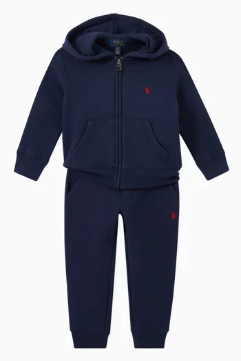 Embroidered Logo Jogging Pants in Cotton Blend   