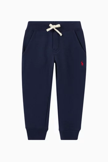 Embroidered Logo Jogging Pants in Cotton Blend   