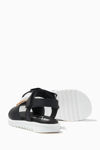 Teddy Bear Sandals in Faux Leather