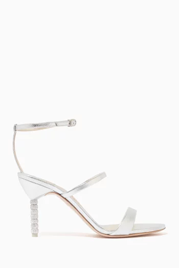 Rosalind Crystal 85 Sandals in Metallic Leather