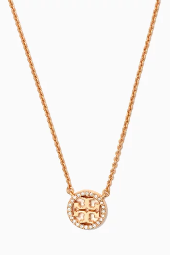 Miller Pavé Pendant Necklace in 18k Gold-plated Brass  