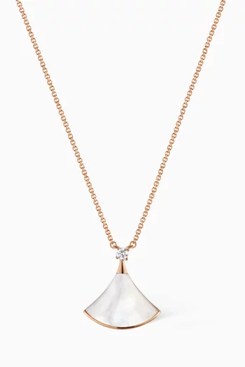 Divas' Dream Diamond Necklace in 18kt Rose Gold & Mother of Pearl   
