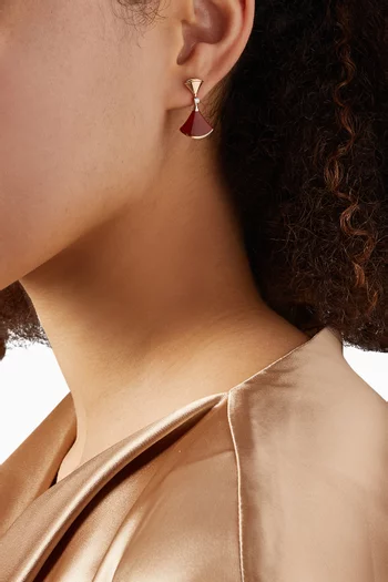 Divas' Dream Diamond Earrings in Carnelian & 18kt Rose Gold       