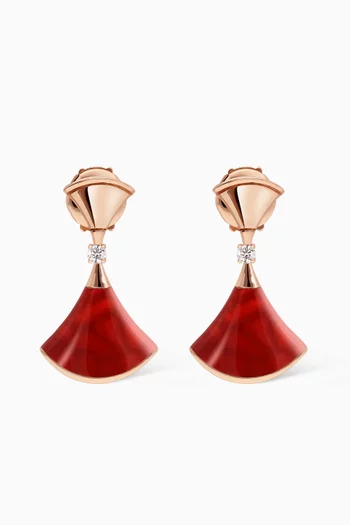 Divas' Dream Diamond Earrings in Carnelian & 18kt Rose Gold       