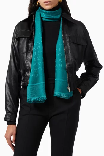 Logomania Stole in Fine Silk & Wool 