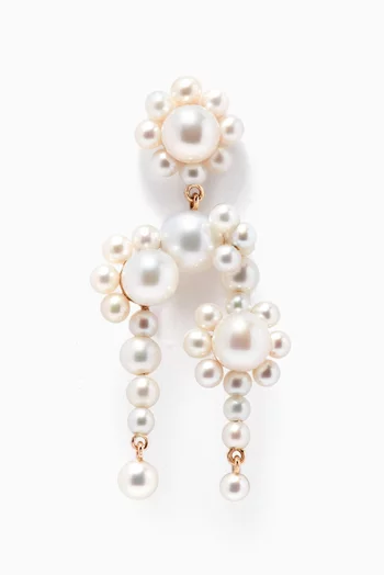 Fontaine Marguerite Single Pearl Earring in 14kt Yellow Gold    