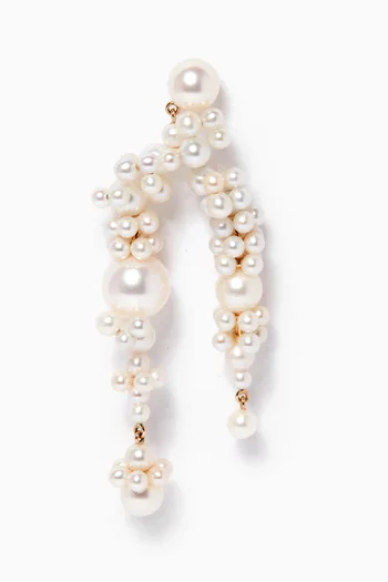 Fontaine Nuit Single Pearl Earring in 14kt Yellow Gold  