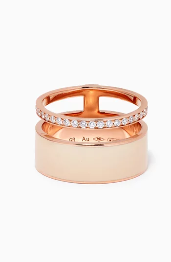 Berbere 2 Rows Diamond Ring in 18kt Rose Gold        