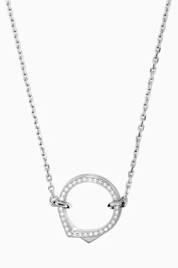 Antifer Chain Necklace with Diamonds in 18kt White Gold        